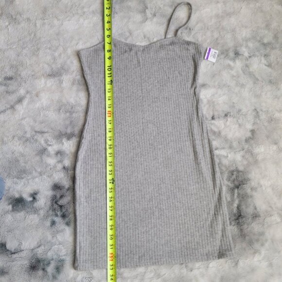 NWOT Grey Lab Thin Straps Ribbed Fitted Bodycon Mini Dress Size M - Picture 8 of 8